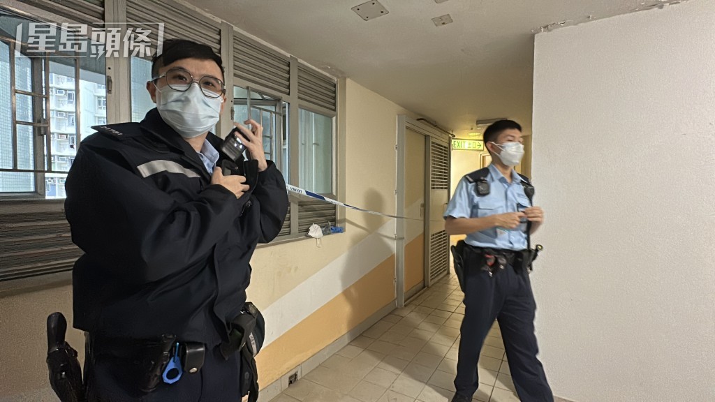 警員拉起封鎖線。