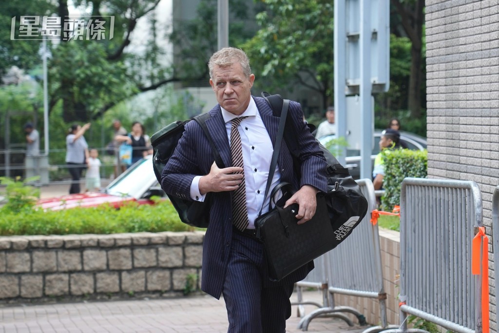 新西蘭御用大律師 Marc Corlett代表黎智英陳詞。葉偉豪攝 新西蘭御用大律師 Marc Corlett代表黎智英陳詞。葉偉豪攝