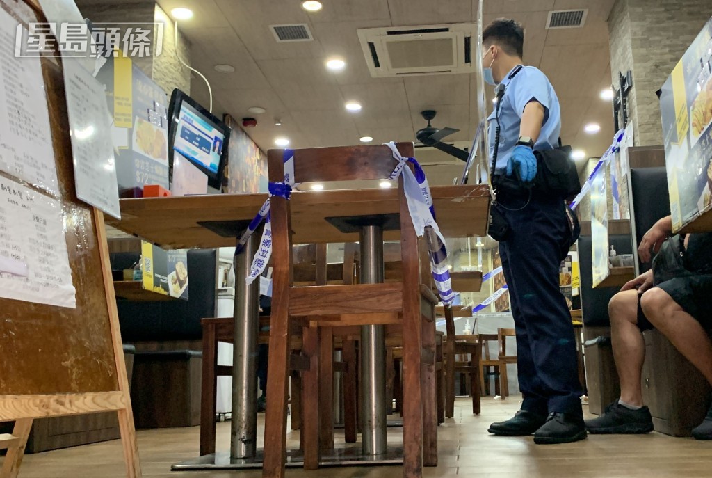 案發現場位於慈雲山毓華街一間餐廳，事發後警方派員到場調查。資料圖片
