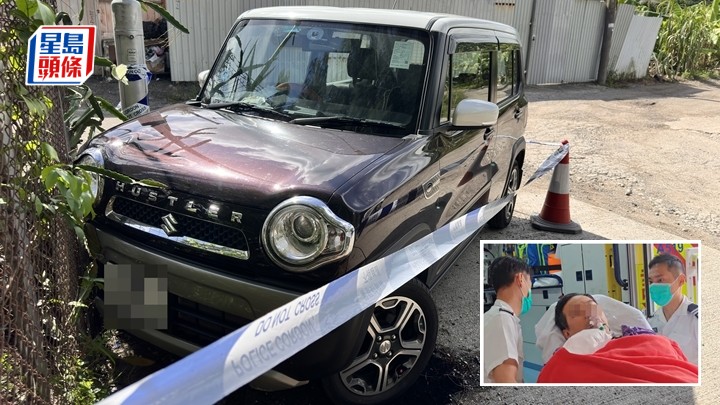 男子車內燒炭獲救,送院治理。梁國峰攝