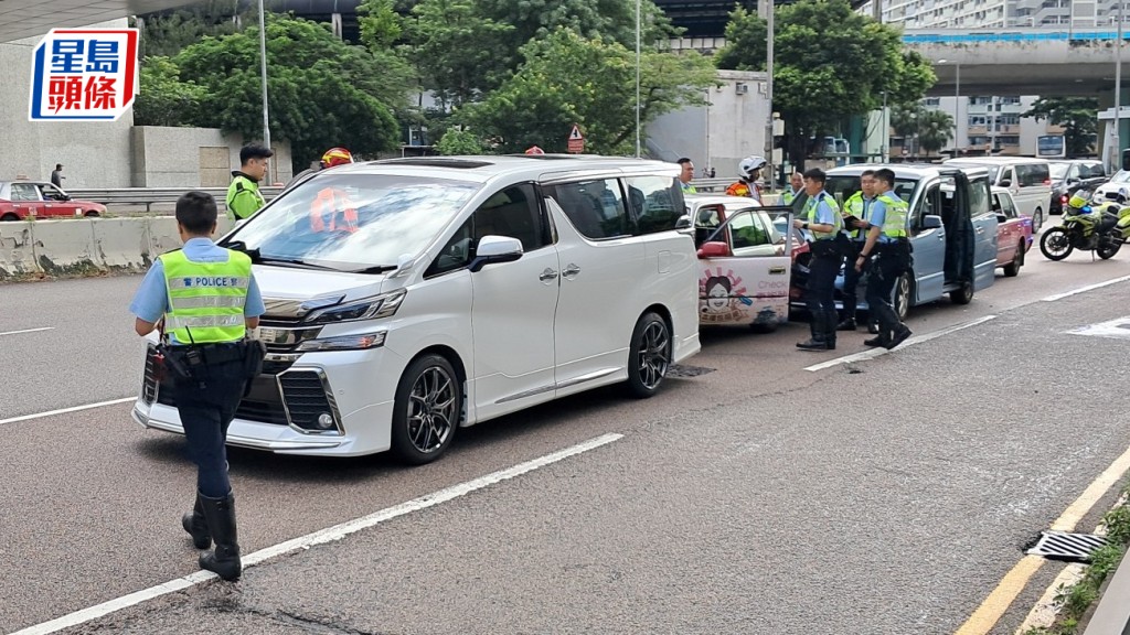 太子道東四車串燒意外3人傷。林思明攝