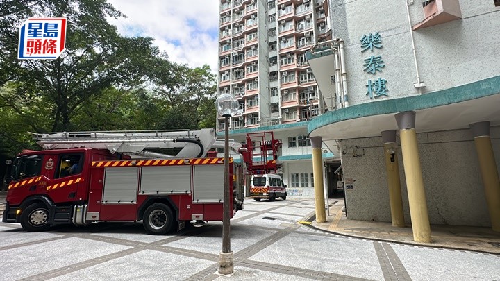 樂富邨發生墮樓事件。劉漢權攝