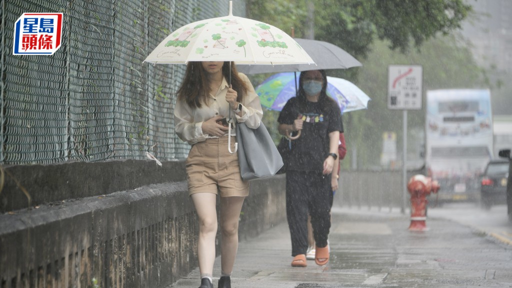 天文台發特別提示,指新界東部持續有雨區發展,局部地區驟雨較多。陳浩元攝