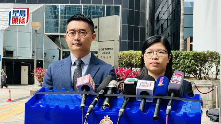 港島總區重案組2A隊主管高級督察陳敬樂(左)及財富情報及調查科高級督察申文燕(右)。