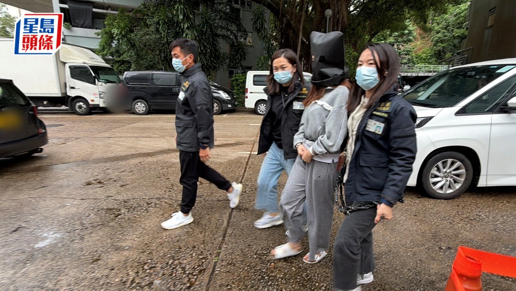 被捕女子帶署調查。梁國峰攝