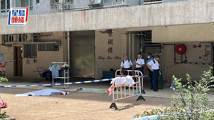 景林邨景櫚樓男子墮樓死亡。林思明攝
