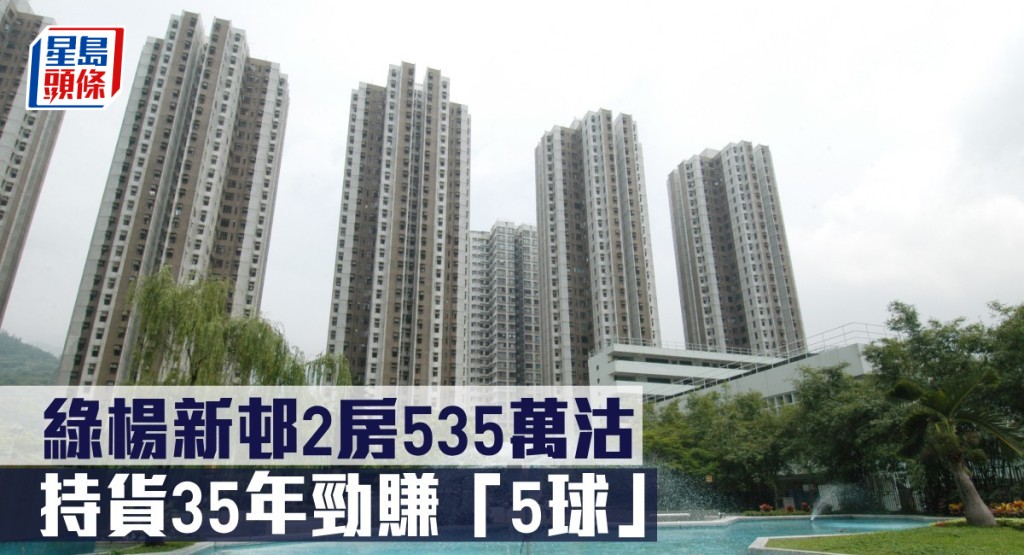 綠楊新邨2房535萬沽，持貨35年勁賺「5球」。