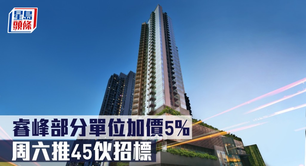 睿峰部分單位加價5%,周六推45伙招標。