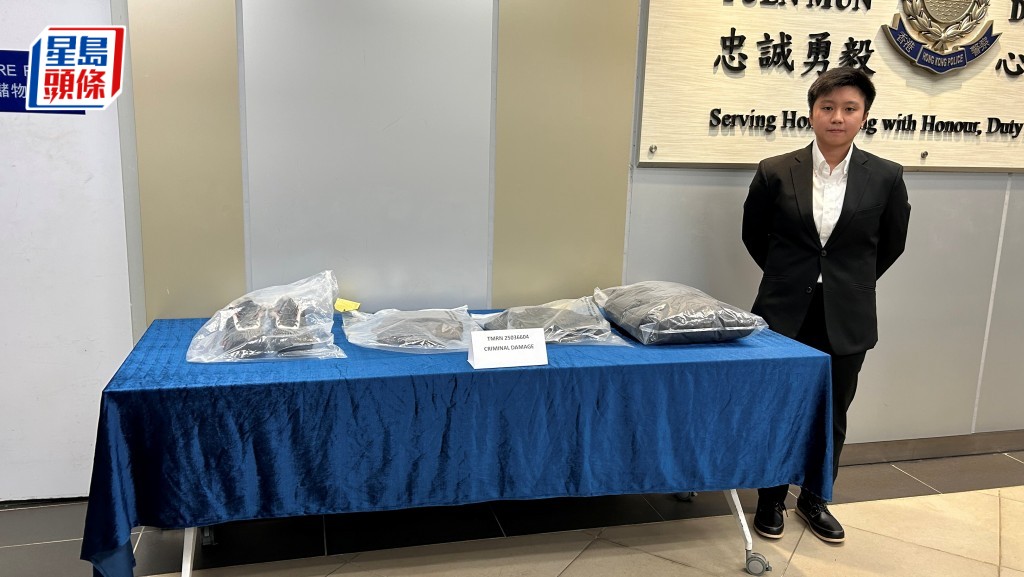 屯门立法会选举宣传旗帜遭破坏 警拘非华裔汉涉刑毁 。曾志恒摄