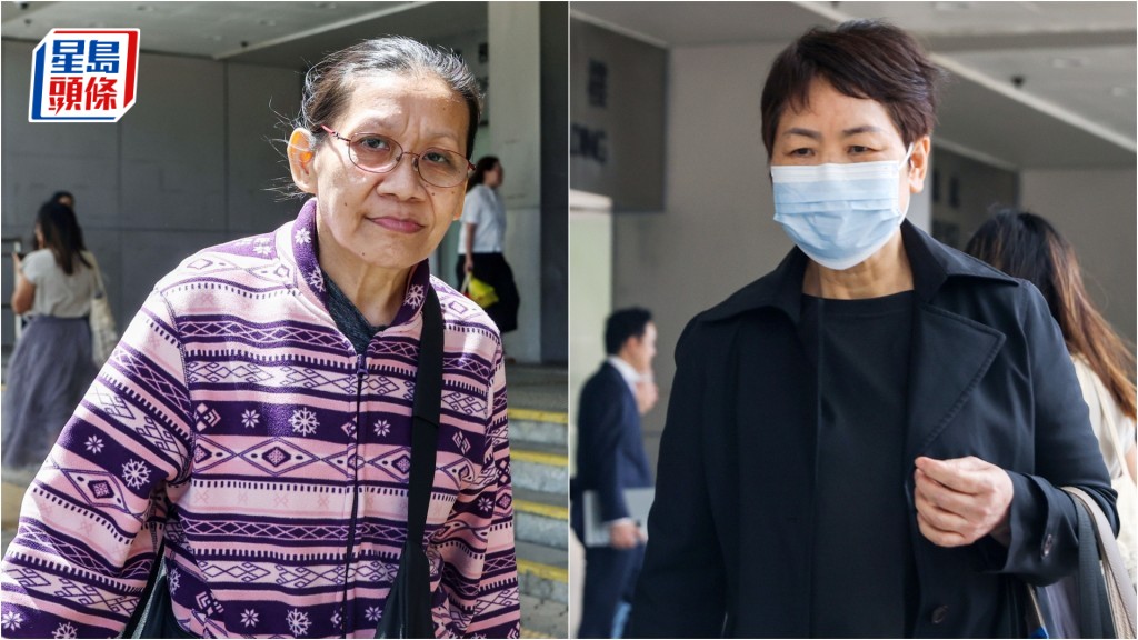 原告「聾女美華」陳美華（左）表示，對兄長與女保安蕭榮娟（右）的「秘密協議」毫不知情。何家豪攝