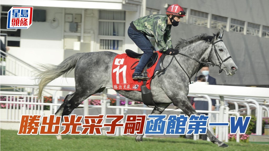 上周六Pseudotachylite在函館競馬場一場草地千二米兩歲未勝利馬匹勝出，成為首匹勝出的「勝出光采」(圖) 的子嗣。