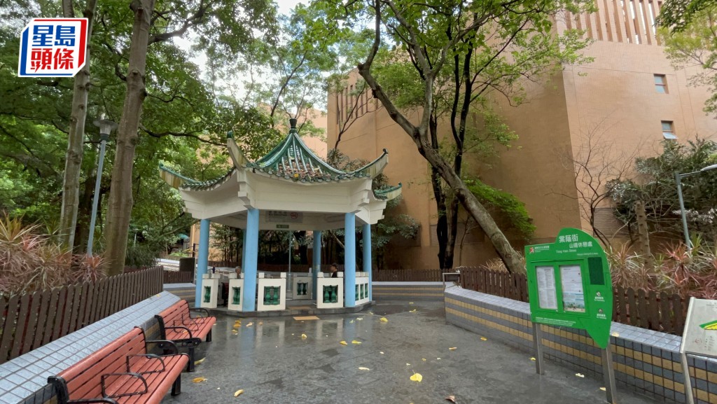 男子在涼亭上吊昏迷送院。楊偉亨攝