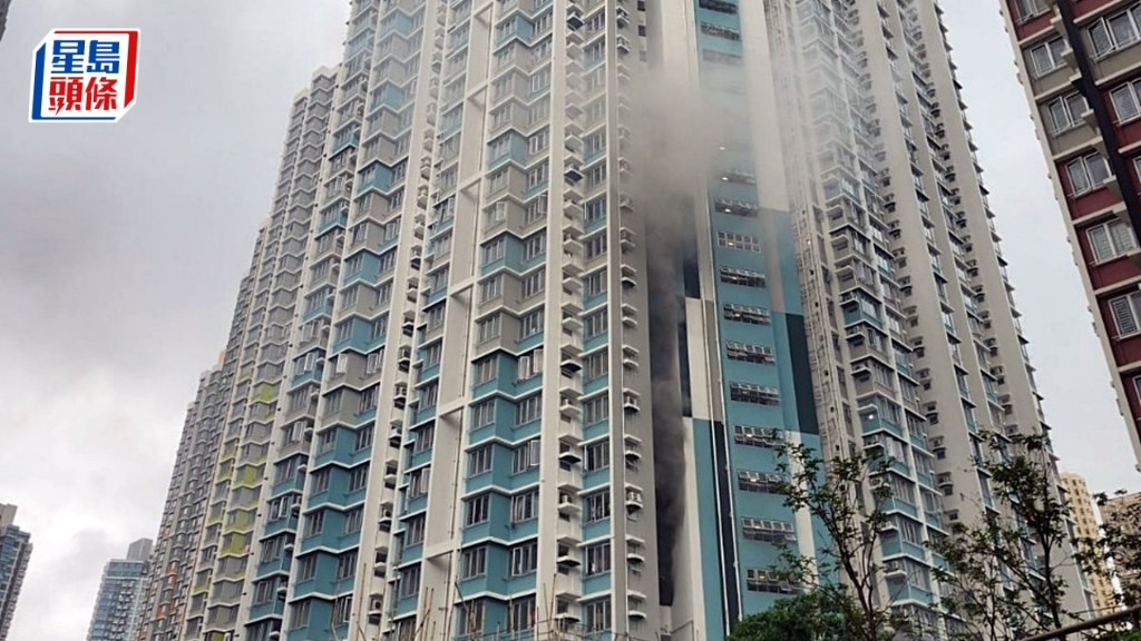 6月1日鑽石山啟鑽苑啟湖閣3樓垃圾房，疑因煙蒂起火燃着雜物。資料圖片