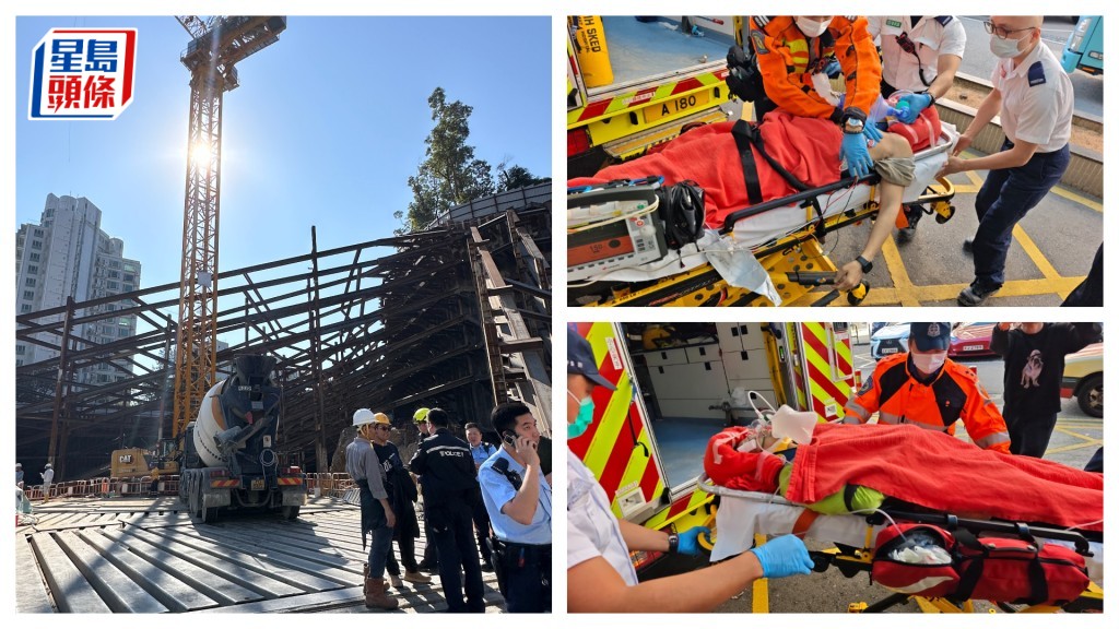 天秤吊運風煤樽期間，風煤樽墮下擊傷工人。