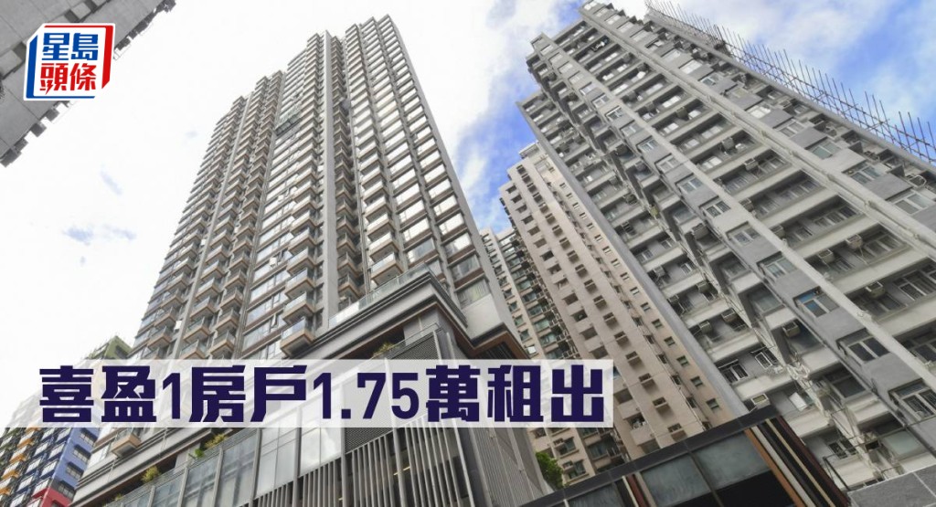 喜盈1房戶1.75萬租出。