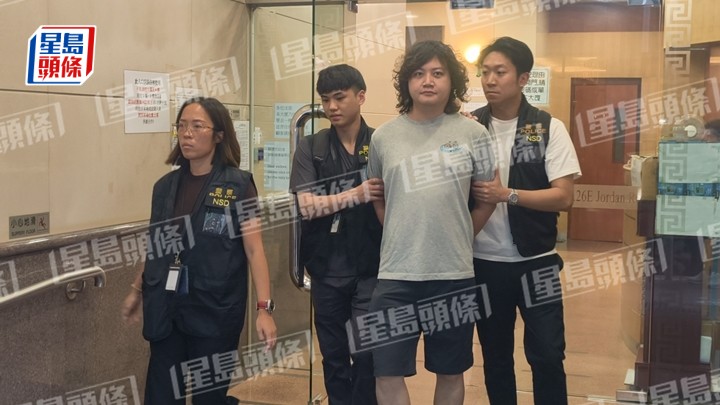 網媒「爆炸頭」被警方國安處拘捕。黎志偉攝