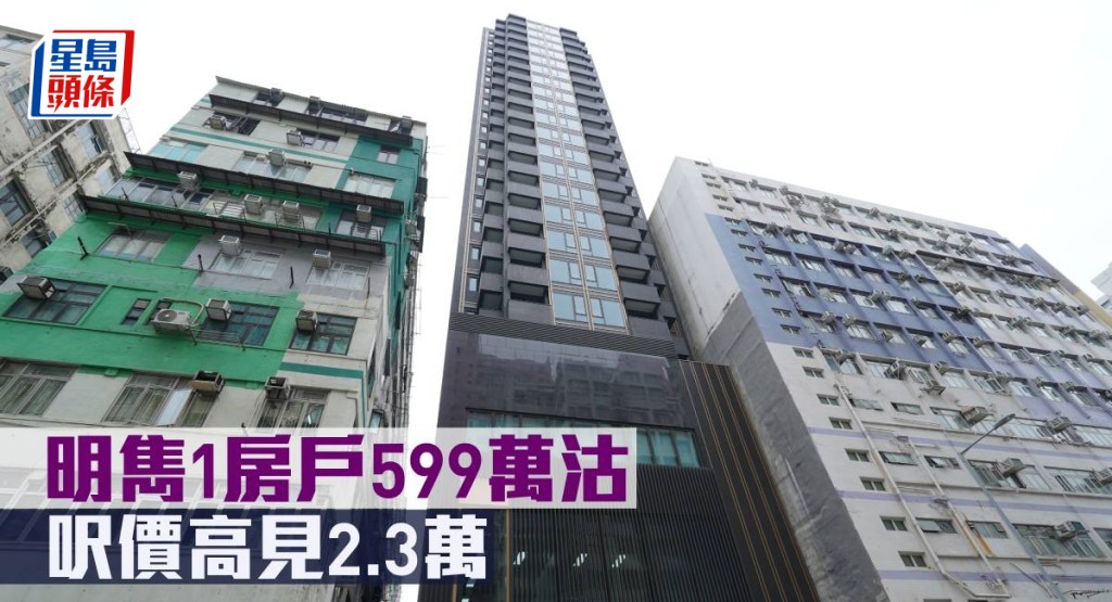 明雋1房戶599萬元沽，呎價高見2.3萬元。