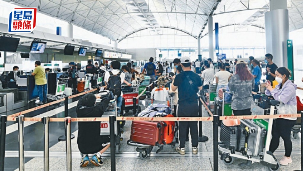 機場客運量已回復至疫情前水平80%。資料圖片