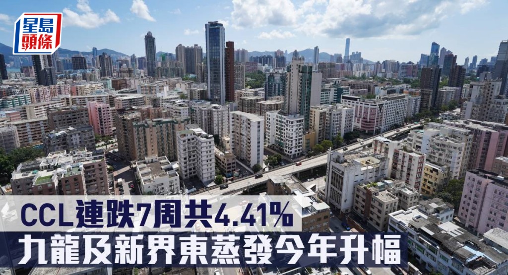 CCL連跌7周共4.41%，九龍及新界東蒸發今年升幅。