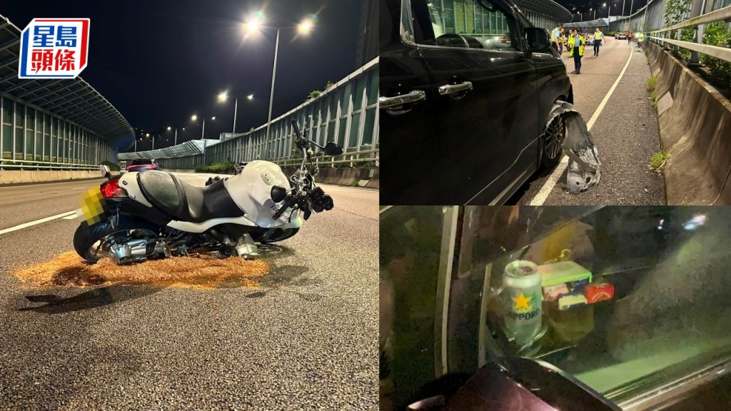 大埔兩車互撼鐵騎士送院不治 肇事七人車司機被捕 車頭擺有啤酒