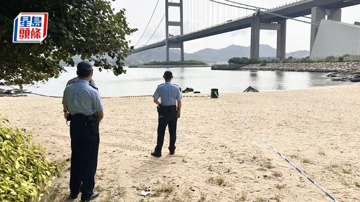 的士司機於青馬大橋跳橋輕生,遺體在馬灣泳灘被尋回。梁國峰攝