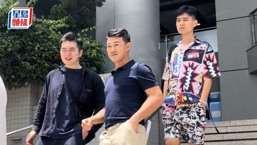 被告左起曾維誠、袁子健和葉嘉健否認共6項襲警及普通襲擊罪。房伊媚攝