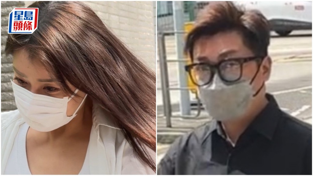 两被告左起潘巧贤和林舜续准保释候讯。刘晓曦摄