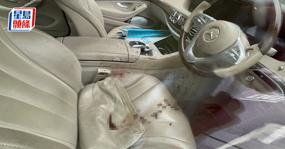 平治私家車內有大灘血漬。資料圖片