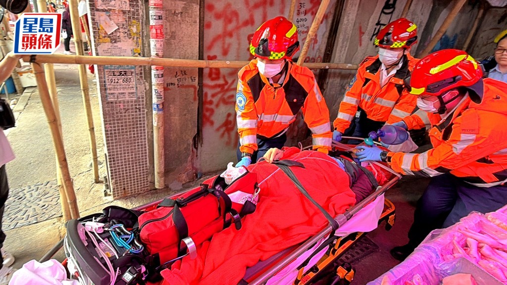 墮平台男事主昏迷送院。梁國峰攝