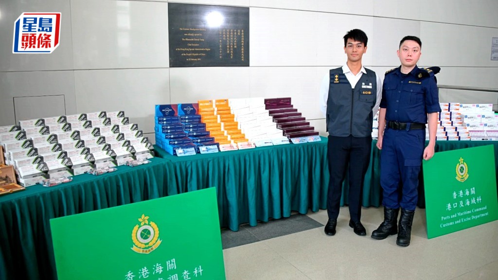 海關打擊內河船海路走私行動，共檢市值8,750萬元未列艙單貨物。楊偉亨攝