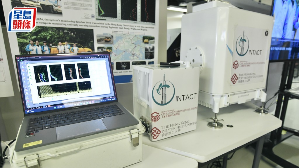 研究團隊在本港6個地點設置「激光雷達監測儀」（LiDAR），並利用團隊新研發的系統，監測風速、風向等數據。何君健攝