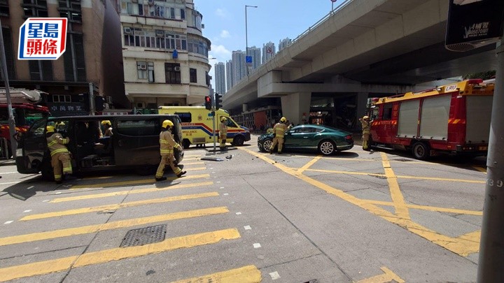 欽州街與通州街交界發生交通意外。fb:Joseph Lam