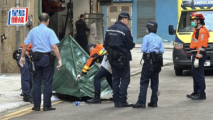 男子墮樓當場死亡。劉漢權攝