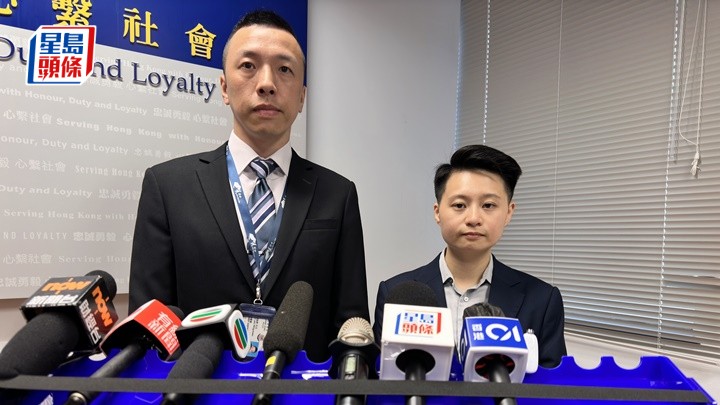 警方交代案情。梁國峰攝