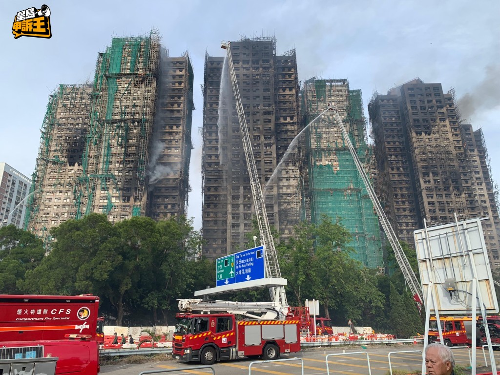 大埔宏福苑26日發生5級大火,造成傷亡慘重。 大埔宏福苑26日發生5級大火,造成傷亡慘重。