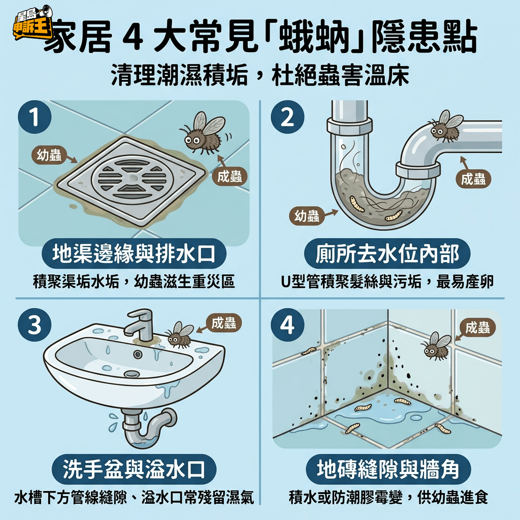 家居4大常見蛾蚋隱患點 家居4大常見蛾蚋隱患點