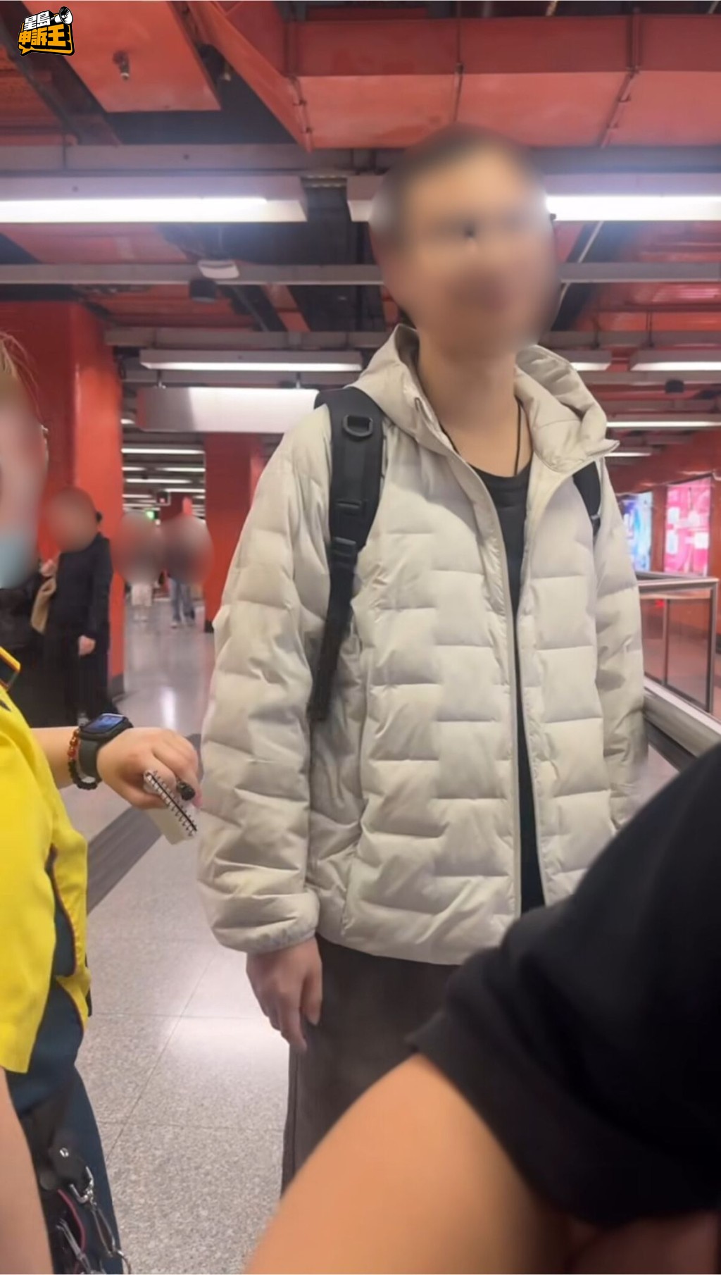 女事主当时怀疑涉事男子在月台偷拍她，与男友截住对方后，一同找车站职员协助。(来源：threads)