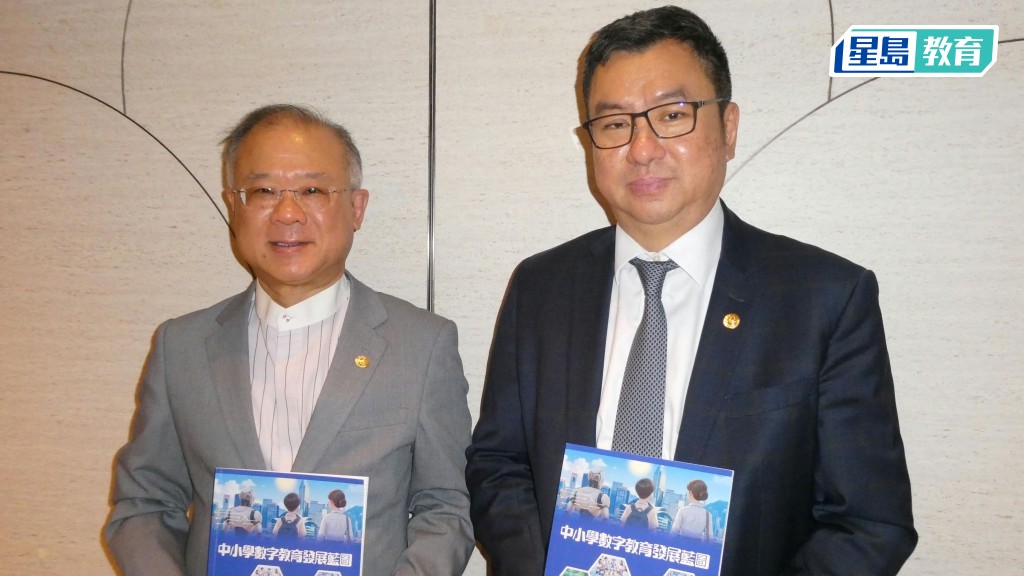 對於學生會否濫用AI，李漢祥（左）認為偷懶學生會在課堂測考「現形」，林峯亦指現在更需要懂得自我思考而非倚賴AI的人。歐文瀚攝