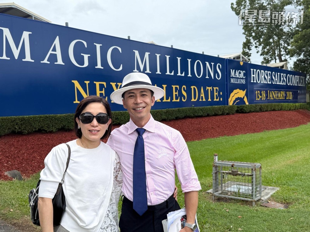 鄧詠琪 (左) 和家人前往澳洲，出席拍賣會，希望順利物色良駒。而楊啟棠 (右) 也積極發揮所長，希望為馬主挑選合適香港競賽環境的賽駒。