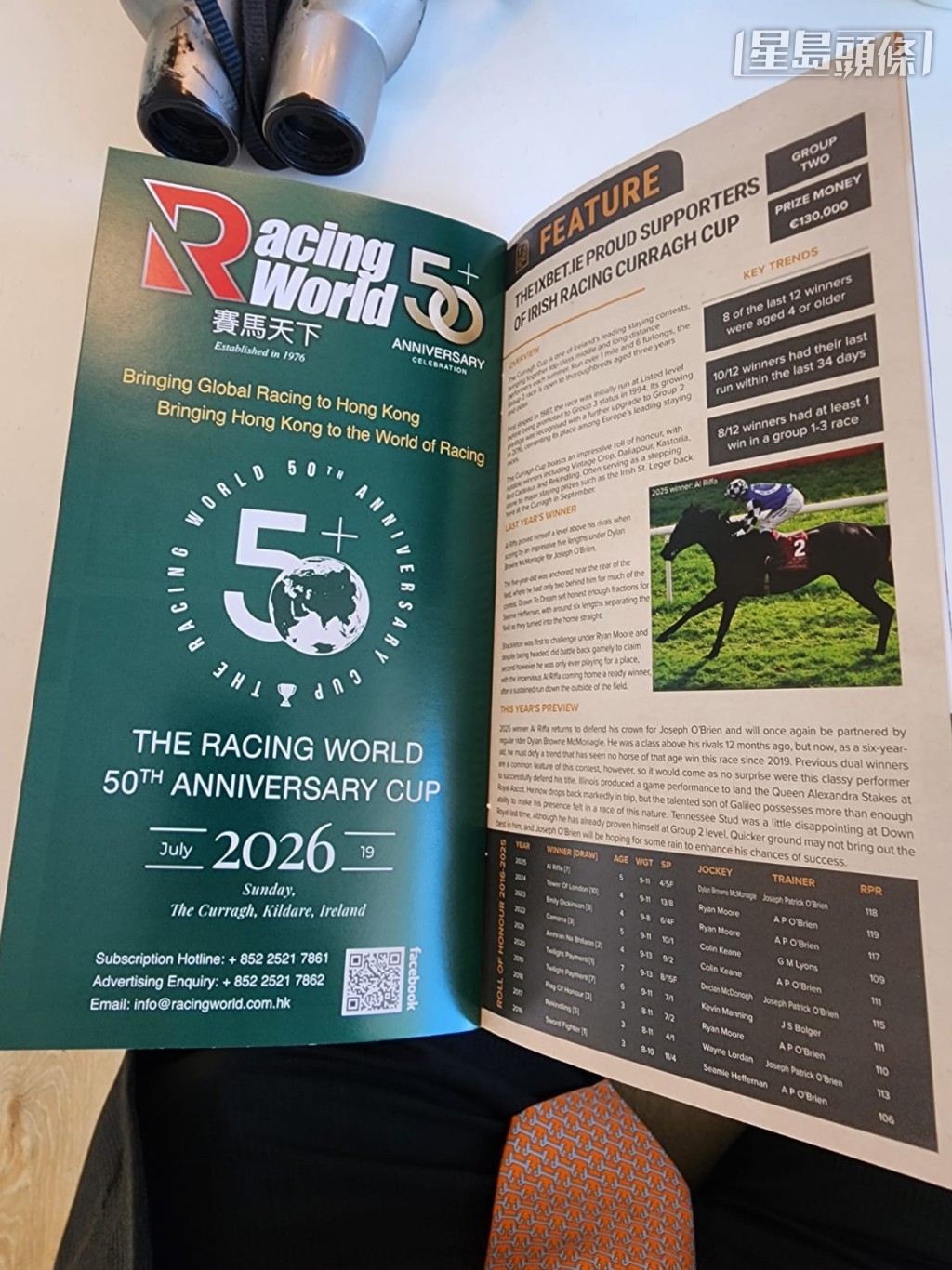 昨日(七月十九日)在愛爾蘭卻拉馬場第五場賽事,舉行一場名叫《賽馬天下》50週年盃 昨日(七月十九日)在愛爾蘭卻拉馬場第五場賽事,舉行一場名叫《賽馬天下》50週年盃