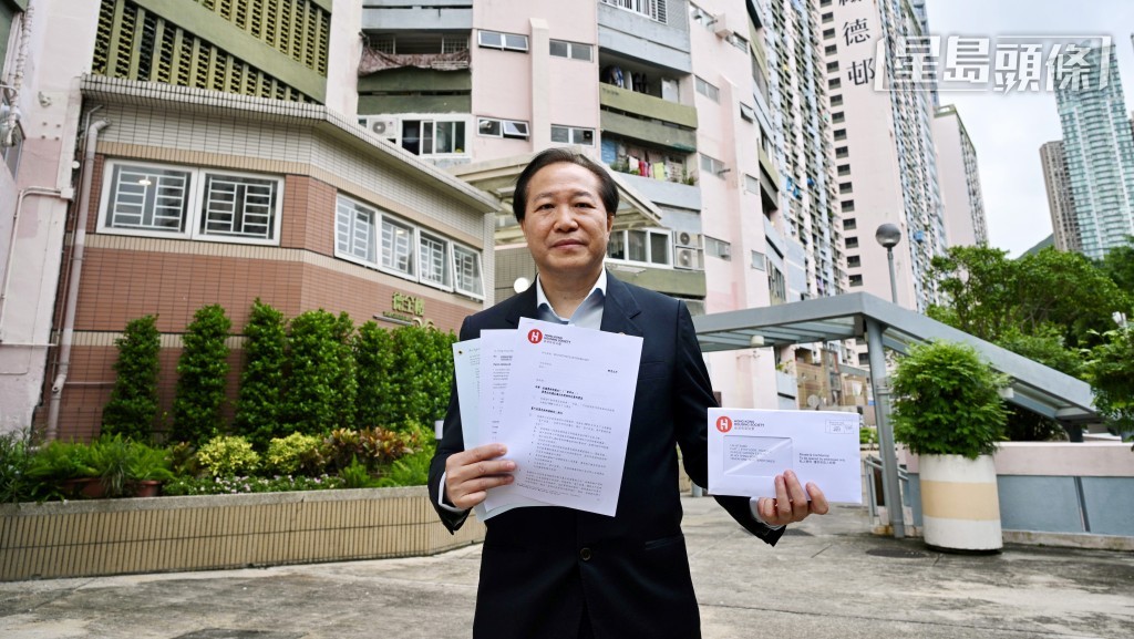 潘源舫指,租戶即使在更新租約前曾在港置業,只要在新租約生效時不再持有,便不會被要求遷出。蘇正謙攝 潘源舫指,租戶即使在更新租約前曾在港置業,只要在新租約生效時不再持有,便不會被要求遷出。蘇正謙攝