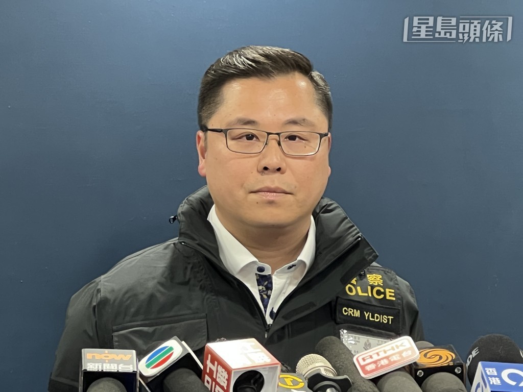 元朗警區助理指揮官(刑事)警司關駿軒講述案情。許文光攝