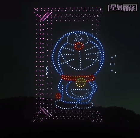 第二場多啦A夢無人機匯演周六晚舉行。資料圖片 第二場多啦A夢無人機匯演周六晚舉行。資料圖片