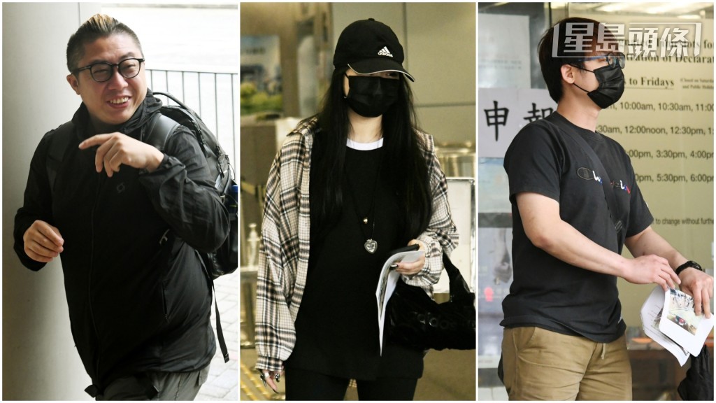被告左起陳志堅、鄒心怡和黃振南連同姜嘉偉獲判罪脫。資料圖片 被告左起陳志堅、鄒心怡和黃振南連同姜嘉偉獲判罪脫。資料圖片