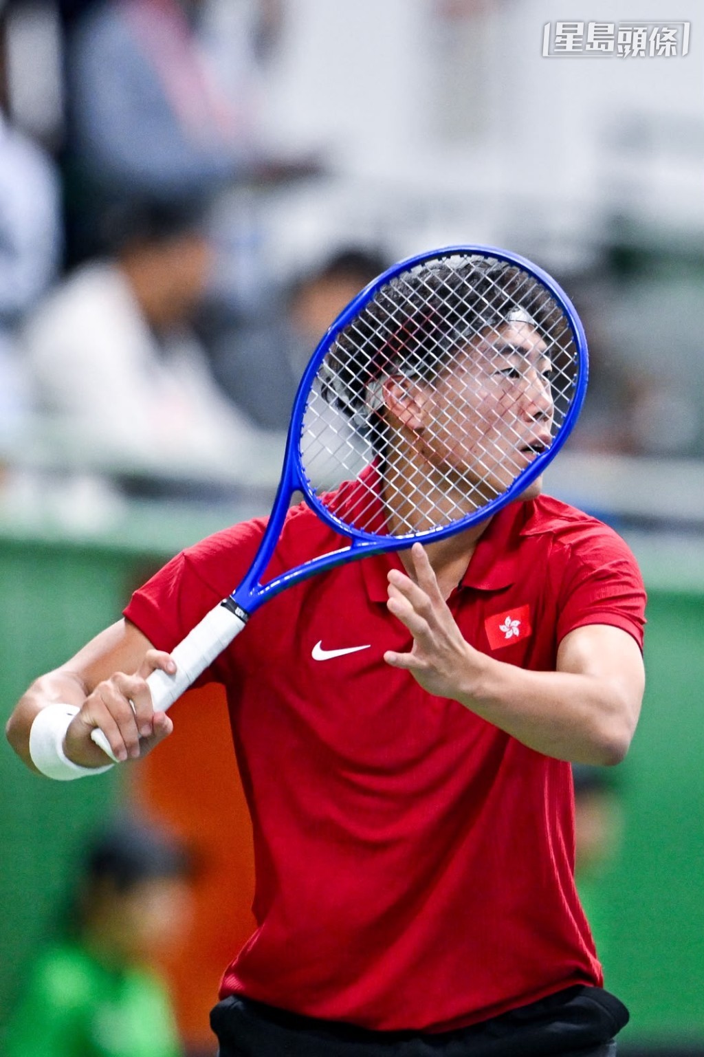 黃澤林亞運首戰輕鬆取勝。劉駿軒攝 黃澤林亞運首戰輕鬆取勝。劉駿軒攝