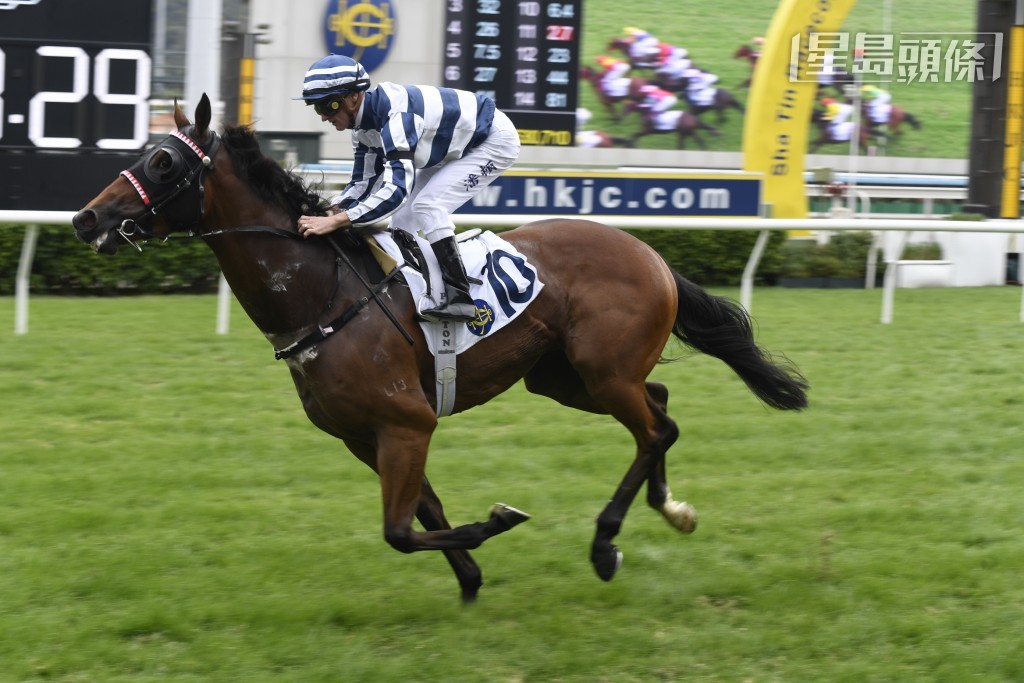 第四场的「包装明将」(图) 上场在港首战配潘顿即胜。