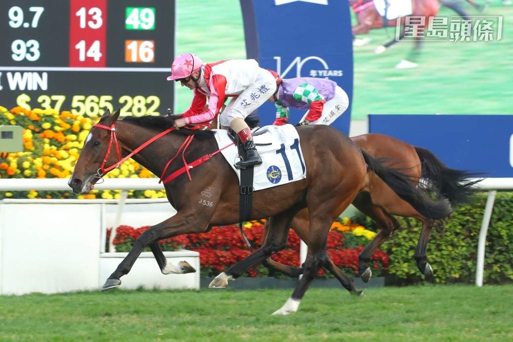 「優才」在艾兆禮胯下以出色表現勝出沙田馬場的2000米賽事。