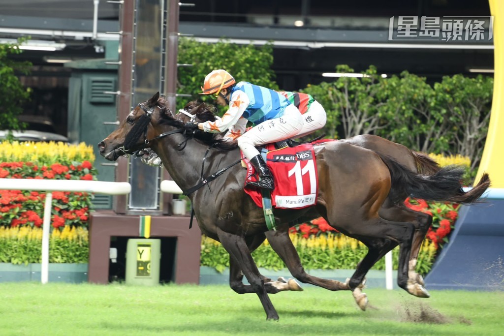人逢喜事精神爽,周三晚谷戰何澤堯卜定不少實力坐騎,包括新勝馬「極光之子」、「長勝隊長」(圖)、「將義」等。 人逢喜事精神爽,周三晚谷戰何澤堯卜定不少實力坐騎,包括新勝馬「極光之子」、「長勝隊長」(圖)、「將義」等。