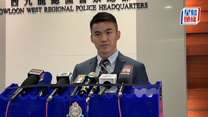 西九龍總區重案組總督察林柏喬述拘捕行動。蔡楚輝攝