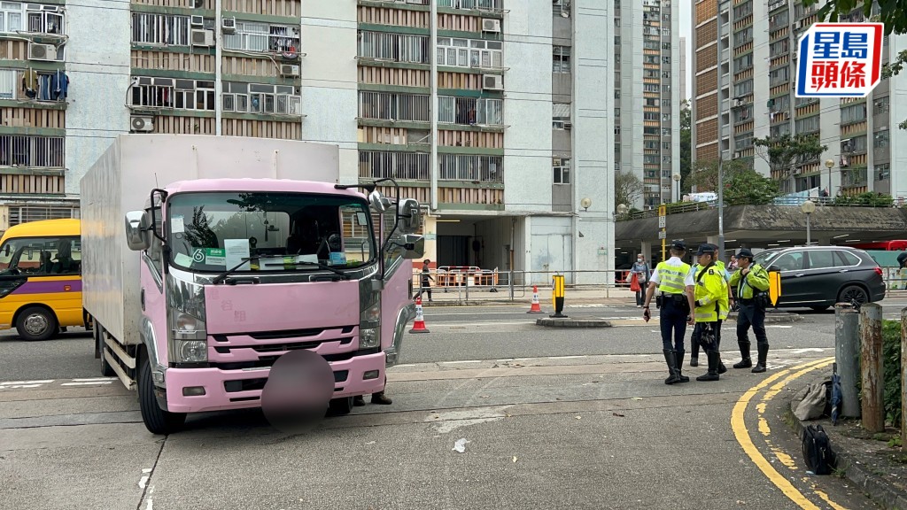 貨車撞倒老婦。林思明攝